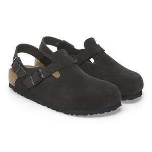 Birkenstock Men's Black Suede Clogs